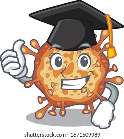A picture of retro virus corona with black hat for graduation ceremony