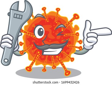 A picture of riboviria mechanic mascot design concept