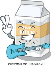 A picture of rice milk playing a guitar