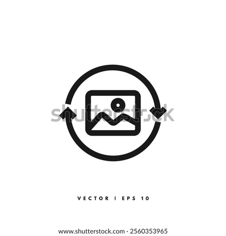 Picture Rotate Icon. Editable Stroke