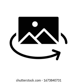 picture rotation vector glyph flat icon 