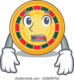 A picture of roulette showing afraid look face