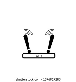 picture of a router with Wi-Fi. Vector graphics