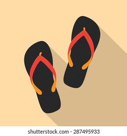 picture of a sandals pair, flat style illustration