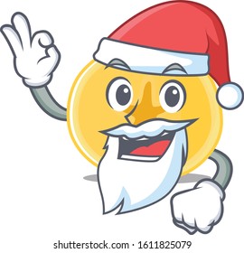 A picture of Santa banana chips mascot picture style with ok finger