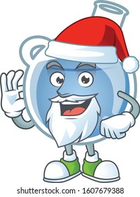 A picture of Santa blue potion mascot picture style with ok finger