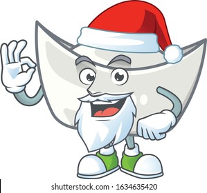 A picture of Santa chinese silver ingot mascot picture style with ok finger