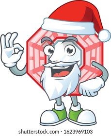 A picture of Santa chinese square feng sui mascot picture style with ok finger