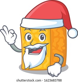 A picture of Santa colby jack cheese mascot picture style with ok finger
