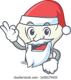 A picture of Santa cook hat mascot picture style with ok finger