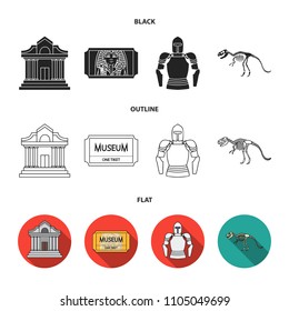 Picture, sarcophagus of the pharaoh, walkie-talkie, crown. Museum set collection icons in black,flat,outline style vector symbol stock illustration web.
