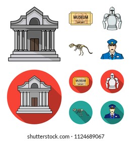Picture, sarcophagus of the pharaoh, walkie-talkie, crown. Museum set collection icons in cartoon,flat style vector symbol stock illustration web.