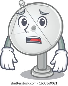 A picture of satellite dish showing afraid look face