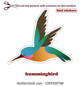 picture scissor for children with hummingbird