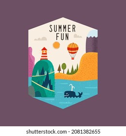 Picture of seaside and Summer Fun inscription