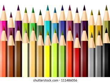 Picture of a series of colored crayons