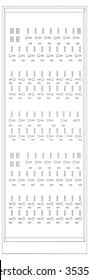 Picture of server on white, front view. Vector illustration