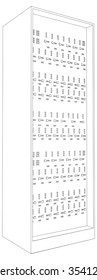 Picture of server on white. Vector illustration
