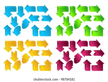 The picture set of different color arrows