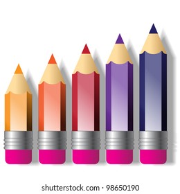 The picture of set stylized color crayons