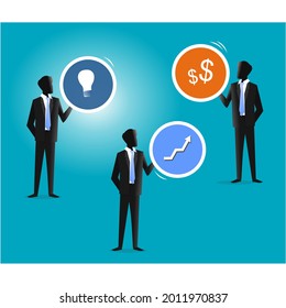 picture of several business people with each holding a circle