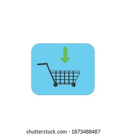 picture, shopping cart on white background