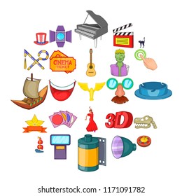 Picture show icons set. Cartoon set of 25 picture show vector icons for web isolated on white background