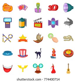 Picture show icons set. Cartoon set of 25 picture show vector icons for web isolated on white background