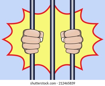 picture showing fists of a jailed man 