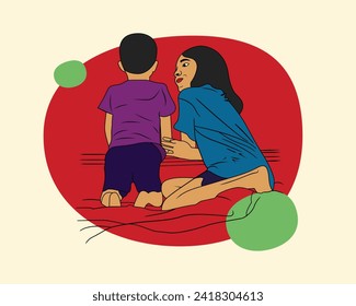 A picture showing the happiness of two sisters. Sisters Happiness Wall Art, Sibling Bonding Wall Decor, Joyful Sisters Artwork.