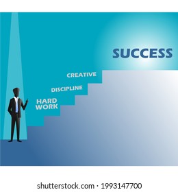 picture showing male businessman going up the ladder of success