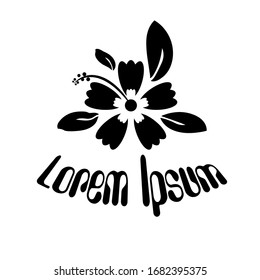 The picture shows a black flower logo below the text. Logo for new company, institution, project, business.