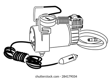 the picture shows a compact car compressor