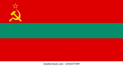 The picture shows the flag of Transnistria. National flag of an independent country, patriotism, independence.