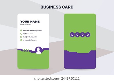The picture shows a modern business card template. Clean and minimalistic design emphasizes the corporate identity of the company. The image reflects professionalism and elegance.