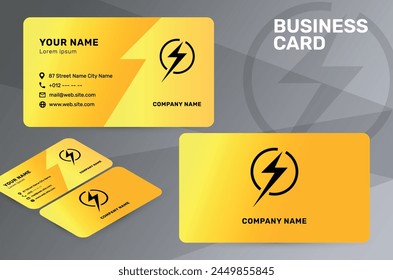 The picture shows a modern business card template. Clean and minimalistic design emphasizes the corporate identity of the company. The image reflects professionalism and elegance.