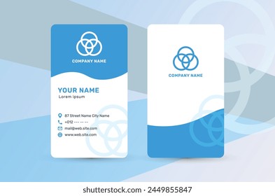 The picture shows a modern business card template. Clean and minimalistic design emphasizes the corporate identity of the company. The image reflects professionalism and elegance.