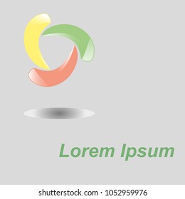 The picture shows a pale logo in three colors: yellow, pink, pink. Logo for the firm, on the site.