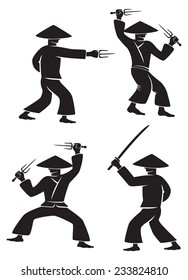 The picture shows a samurai sword