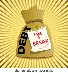 The picture shows the state stopped paying. Status stop debt in account.