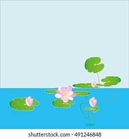 The picture shows that the lotus in the water.