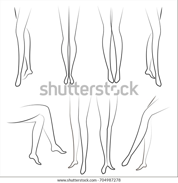 Picture Silhouettes Beautiful Beautiful Female Legs Stock Vector Royalty Free 704987278 