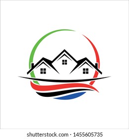 picture simple icon shape logo vector design building  CIRCLE OUTLINE