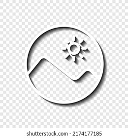 Picture simple icon vector. Flat design. White with shadow on transparent grid.ai