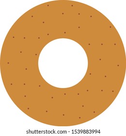 
A picture of a simple, plain donut seen from the front