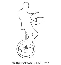 Picture a skilled illusionist, gracefully balancing on a unicycle as if floating on air, captivating audiences with mesmerizing tricks and sleight of hand.