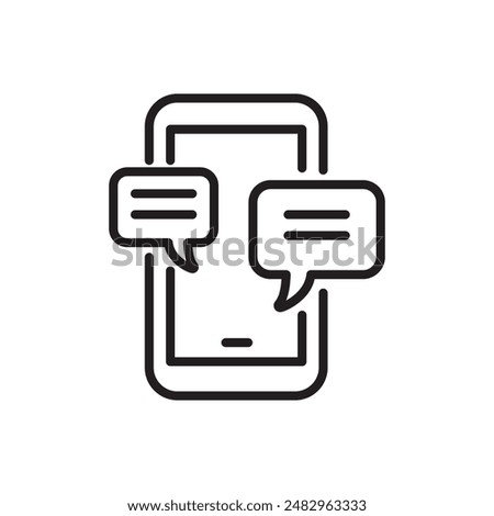 Picture of smartphone and bubble speech vector illustration suitable for chatting or communication icon