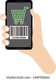 It is a picture with a smartphone.Cashless payment.Smartphone payment