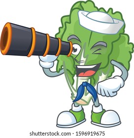Picture of Smiling happy Sailor endive with binocular
