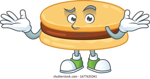 A picture of smirking brown alfajor cartoon character design style